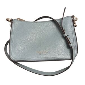 Kate Spade Bradley Medium Crossbody – Powder Blue Pebbled Leather, Two Straps